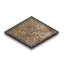 Houston Diamond Shaped City Map, Custom Diamond Shaped Wall Art, City Map Canvas
