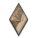 Miami Diamond Shaped Travel Poster, Custom Diamond Shaped Wall Art, City Map Canvas