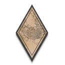 Singapore - Singapore Diamond Shaped Travel Poster, Custom Diamond Shaped Wall Art, City Map Canvas