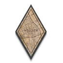 Warsaw - Poland Diamond Shaped Travel Poster, Custom Diamond Shaped Wall Art, City Map Canvas
