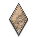 Dubai - UAE Diamond Shaped Travel Poster, Custom Diamond Shaped Wall Art, City Map Canvas