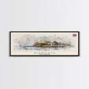 Plymouth United Kingdom Panoramic Travel Poster, Framed Canvas Print or Metal Wall Art, Travel Art, Home Decor, Panoramic Painting, Midcentury Art