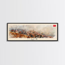 Elaz Turkey Wall Art, Panoramic Travel Poster, Panoramic Framed Canvas Print, City Wall Art, Wall Hanging Home Decor, Travel Art