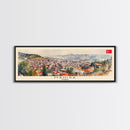 Manisa Turkey Wall Art, Panoramic Travel Poster, Panoramic Framed Canvas Print, City Wall Art, Wall Hanging Home Decor, Travel Art