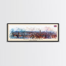 Nottingham United Kingdom Wall Art, Panoramic Travel Poster, Panoramic Framed Canvas Print, City Wall Art, Wall Hanging Home Decor, Travel Art