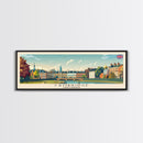 Cambridge United Kingdom Travel Print Wall Art, Panoramic City Art, Travel Art, Wall Decor, Vacation Gift, Framed Canvas Print Or Metal Art