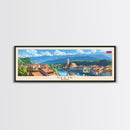 Celje Slovenia Panoramic Travel Poster, Framed Canvas Print or Metal Wall Art, Travel Art, Home Decor, Panoramic Painting, Midcentury Art