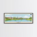 Narva Estonia Panoramic Travel Poster, Framed Canvas Print or Metal Wall Art, Travel Art, Home Decor, Panoramic Painting, Midcentury Art