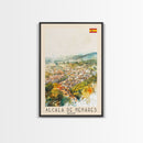 Alcalį de Henares Spain Aerial View Travel Poster Art, Framed Canvas Print, Stunning Wall Art for Living Room and Bedroom Decor