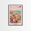 Istanbul Turkey Bosphorus Art Print, Beautiful Canvas Print for Home Decor, Travel Poster for Living Room Wall Art, Turkish Cultural Scene
