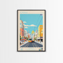 Joensuu Finland Travel Poster Framed Canvas Print, Midcentury Modern Art, Pop Art Wall Decor, Scenic Living Room Art, Bedroom Decor