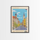 Kaliningrad Russia Travel Poster Framed Canvas Print, Midcentury Modern Art, Pop Art Wall Decor, Home Decor, Vacation Gift, Bedroom Art