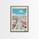 Konya Turkey Travel Poster Framed Canvas Print, Midcentury Modern Art, Pop Art Wall Decor, Scenic Wall Art, Living Room Decoration, Office Art