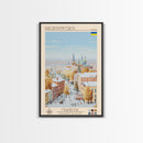 Kropyvnytskyi Ukraine Travel Poster Framed Canvas Print, Midcentury Modern Art, Pop Art Wall Decor, Home Decor, Vacation Gift, Office Art