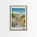 Martin Slovakia Travel Poster Framed Canvas Print, Midcentury Modern Art, Pop Art Wall Decor, Scenic Wall Art, Living Room Decoration, Office Art