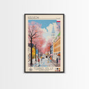 Rzeszów Poland Travel Poster Framed Canvas Print, Midcentury Modern Art, Pop Art Wall Decor, Living Room Art, Bedroom Decoration