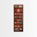 Retro Televions Framed Canvas Print, Retro Decor, Man Cave Art, Gift For Him