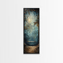 Tree Swing At Midnight Framed Canvas Print, Secret Garden, Dark Academia, Whimsical Minimalist Wall Art, Night Time Under a Crescent Moon