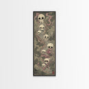 Hauntingly Beautiful Floating Skulls on Tall Vertical Canvas Print Featuring Japanese Ghostly Art in Eerie Style