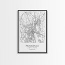 Providence Street Map, Rhode Island Map, City Map Art, Minimalist Art, Wall Art, Canvas Print, Bedroom Wall Décor, Gift For Couples,