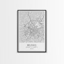 Brussels Street Map, Belgium Map, City Map Art, Modern Art, Wall Art, Canvas Print, Canvas Wall Art, Birthday Gift, Living Room Décor