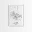 Eugene Street Map, Oregon Map, City Map Art, Minimalist Art, Wall Art, Canvas Print, Traveler Gift, Home Office Wall Art, Travel Décor