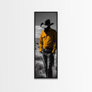 Mysterious Cowboy Silhouette Framed Canvas Print | Rustic Western Wall Art | Moody Art | Farmhouse Decor | Southwest Art | Gift Idea
