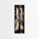 Black and White Cowboy Boots Framed Canvas Print, Rustic Wall Art, Western Art, Moody Art, Vintage Horse Art, Extra Wide Art