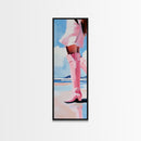 Pink Cowgirl Boot Canvas Print, Black Cowgirl Painting, Coastal Cowgirl Wall Art, Western Decor, Light Pink Wall Art, Farmhouse Art
