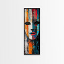 Abstract Face Framed Canvas Print moody art graffiti wall art dark romance painting vibrant abstract art pop art colorful home decor