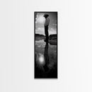 Lone Cowboy, Reflection Photography, Framed Canvas Print, Rustic Art, Moody Wall Art, Extra Wide Art, Southwest Wall Art