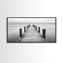 Dock, Nautical Wall Art, Extra Wide Art, Coastal Decor, Moody Art, Minimalist Art, Above Bed Wall Art, Framed Canvas Print