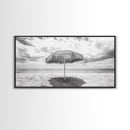 Beach Umbrella, Coastal Wall Art, Minimalist Art, Panoramic Art, Nautical Decor, Extra Wide Art, Coastal Landscape Art, Canvas Print