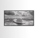 Straw Hat, Coastal Landscape Art, Wabi Sabi Art, Beach Wall Art, Rustic Decor, Extra Wide Art, Coastal Cowgirl Art, Canvas Print