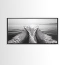Nautical painting, ocean waves, coastal decor, seascape painting, panoramic art, extra wide art, framed canvas print
