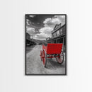 Western Wagon, Rustic Art, Vintage Horse Art, Farmhouse Art, Old West Scene, Panoramic Painting, Canvas Print, Above Couch Art