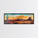 Southwest Wall Art, Framed Canvas Print, Joshua Tree Art, Desert Landscape Painting, Extra Wide Art, Rustic Wall Art, Above Couch Art, Gift Idea