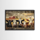 Cows and Sheep on the Farm | Framed Wall Art | Kitchen Decor | Minimalist Living Room Art | Country Art | Farmhouse Above Sofa Wall Art