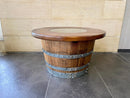 Wine Barrel Full Round Coffee Table Set with 2 Chairs - Rustic Whiskey Barrel Furniture Set - Handmade Solid Oak - Free Shipping