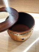 Wine Barrel Mid-Cut Coffee Table Set with 2 Chairs - Rustic Whiskey Barrel Furniture Set - Handmade Solid Oak - Free Shipping