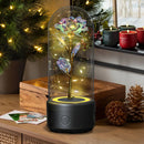 2 In 1 Rose Flowers in Creative LED Glass Lamp with Bluetooth for Home Decor