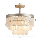2-Light Shell LED Semi Flush Mount Ceiling Light