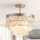 2-Light Shell LED Semi Flush Mount Ceiling Light