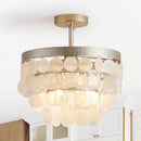 2-Light Shell LED Semi Flush Mount Ceiling Light