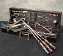 “Wild Boar" Camping Accessories BBQ Skewers Set  in a Wooden Case, 37 items