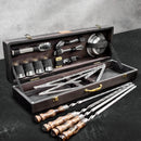 "Skeid" Outdoor Grilling Accessories BBQ Skewers Set  in a Wooden Case, 25 items