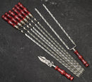 “Hunting Quiver" Camping Accessories BBQ Skewers Set  in a Leather Case, 9 items