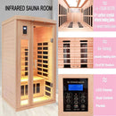 Thermora Orien Premium 2-Person Low EMF FAR-Infrared Heat Wood Home Personal Spa Sauna With Ceramic Heaters, 1760W (SAK25714)