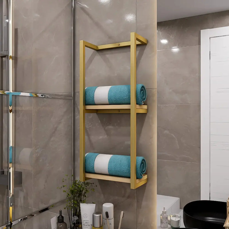 Blanket Over The Door Towel Rack The Range 2-Tier Bathroom Shelf
