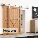 Double Track U-Shape Bypass Sliding Barn Door Hardware Kit - Straight Design Roller